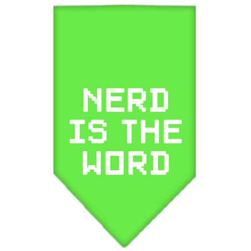 Nerd is the Word Screen Print Bandana Lime Green Large